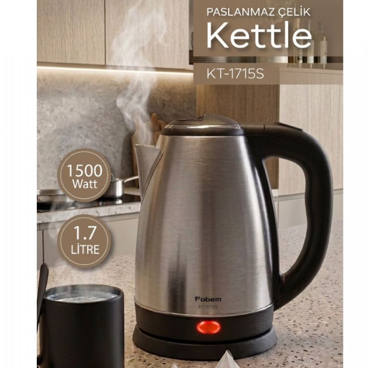 Fobem KT1715 S Saplı Uzun Ömürlü Paslanmaz Çelik Su Isıtıcı Kettle
